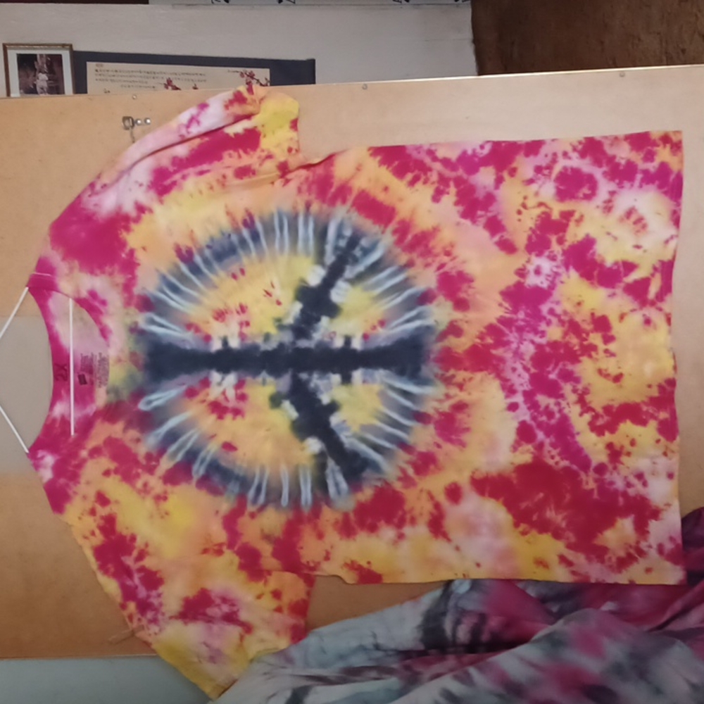 Fireball Peace Sign tie-dye by The Professor